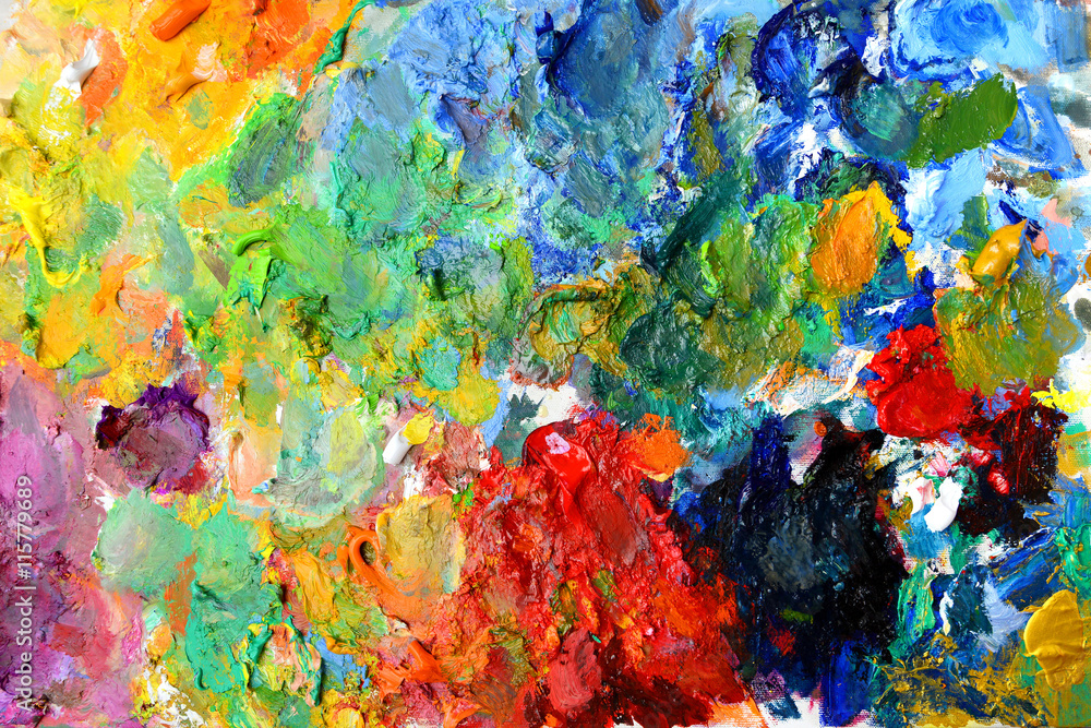 Mixed colorful of oil color paint