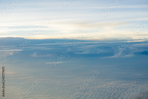 Skyline View above the Clouds from air plane