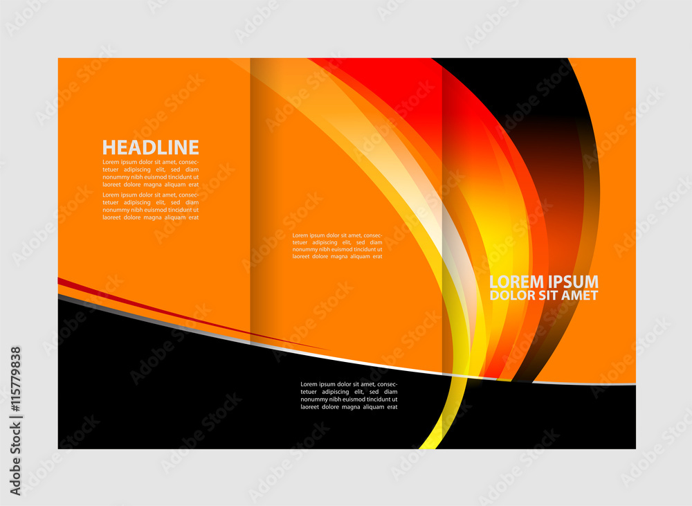 Fototapeta premium brochure design template abstract waves curves set 