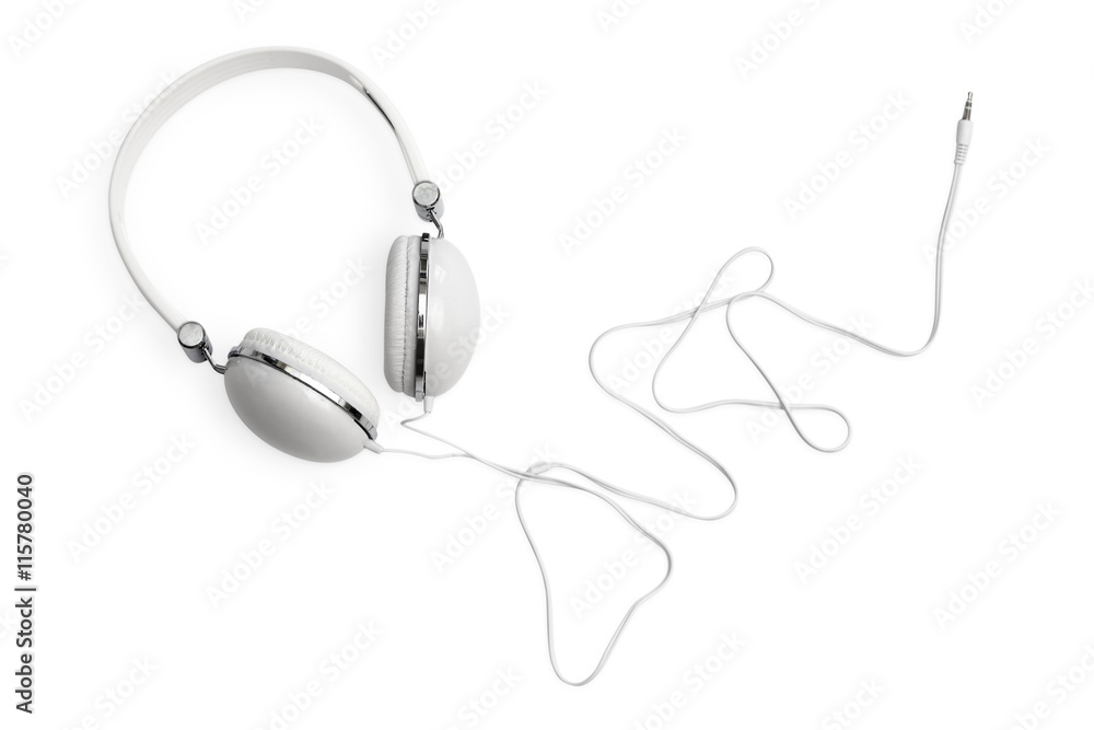 White Headphones Isolated on White White Headphones Isolated on White