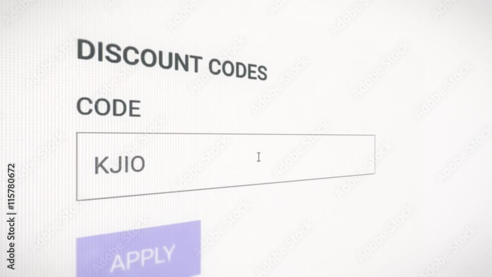 Entering a discount code in the box of an eCommerce site. Clicking the ...