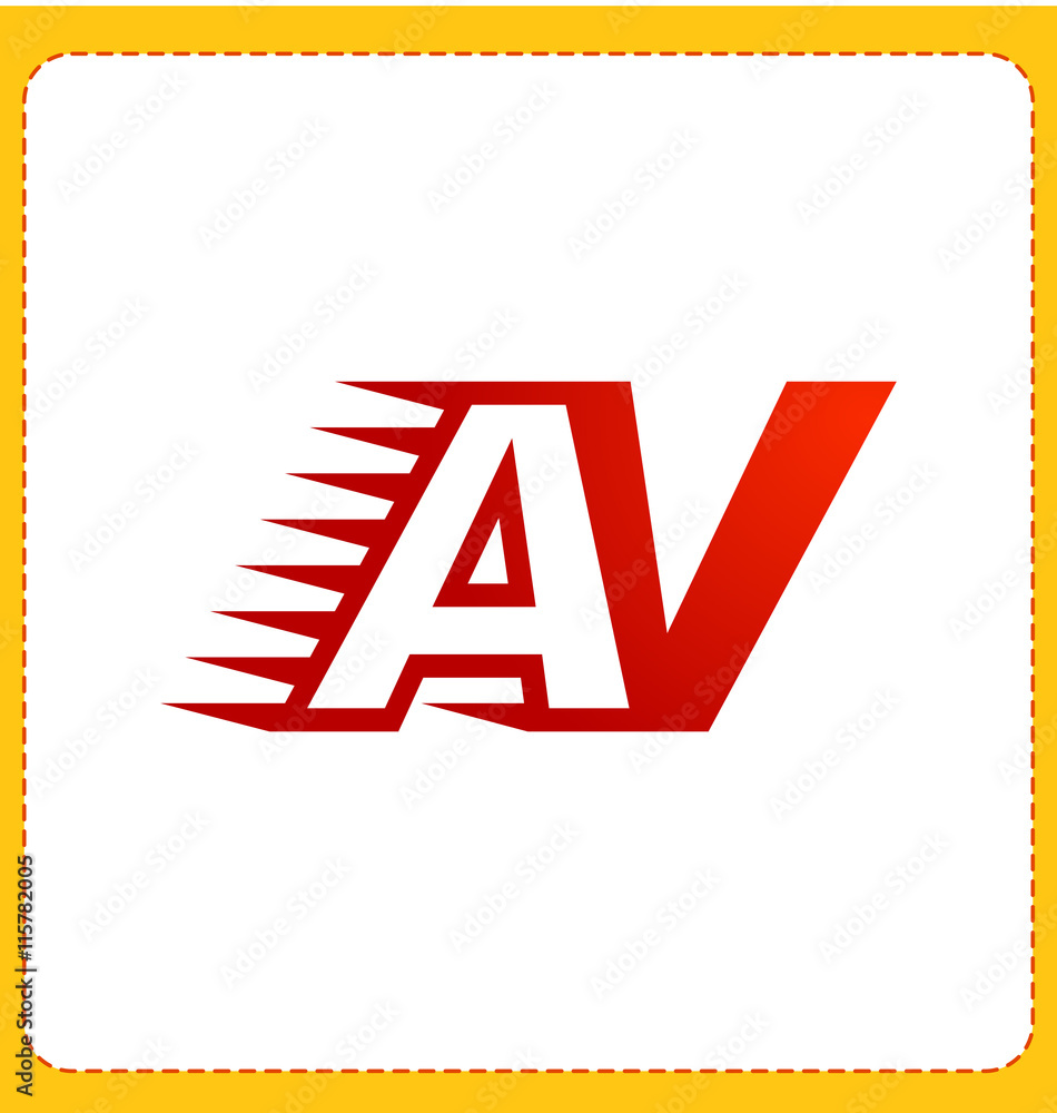 AV Two letter composition for initial, logo or signature AV Two letter composition for initial, logo or signature