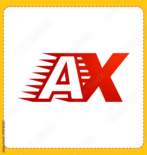 AX Two letter composition for initial, logo or signature