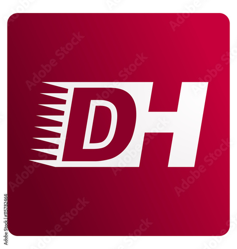 DH Two letter composition for initial, logo or signature