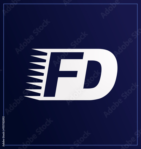 FD Two letter composition for initial, logo or signature photo