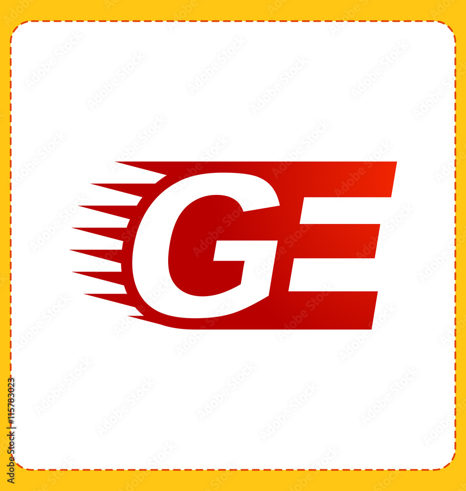 GE Two letter composition for initial, logo or signature GE Two letter composition for initial, logo or signature