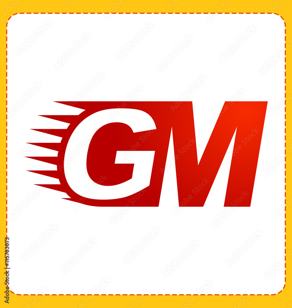 GM Two letter composition for initial, logo or signature GM Two letter composition for initial, logo or signature