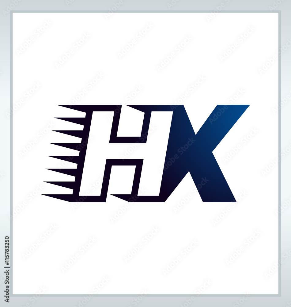 HX Two letter composition for initial, logo or signature HX Two letter composition for initial, logo or signature