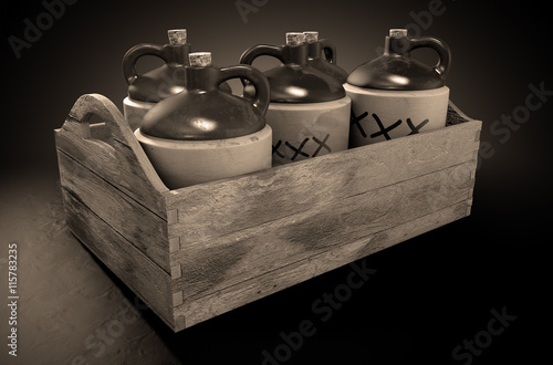 Moonshine In Wooden Crate photo