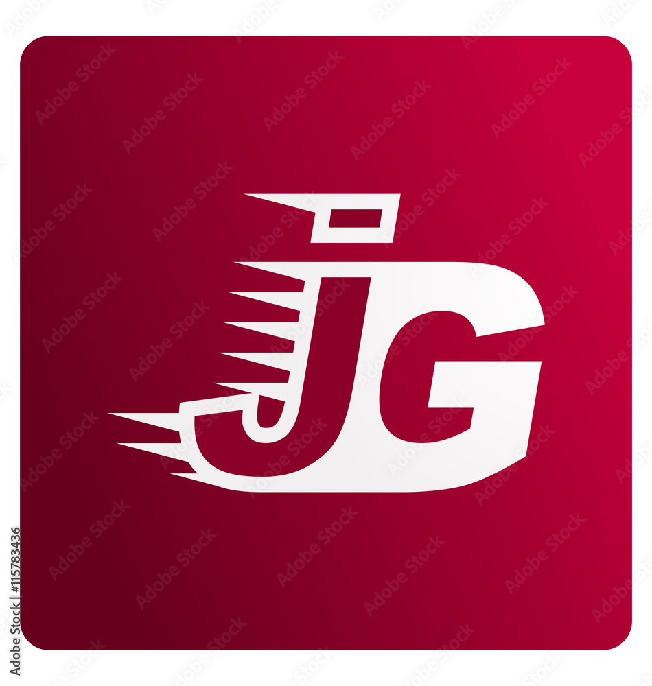 JG Two letter composition for initial, logo or signature JG Two letter composition for initial, logo or signature