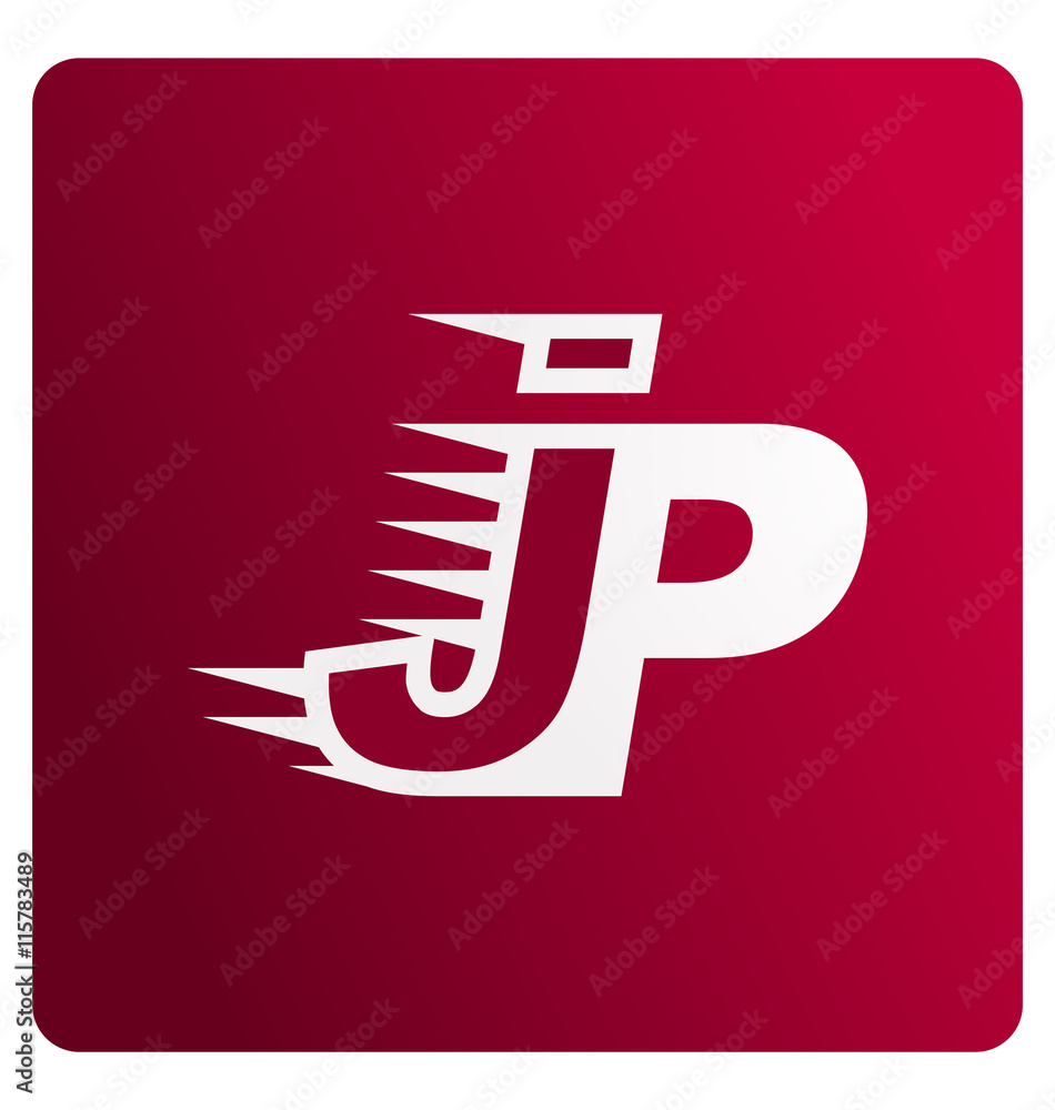 JP Two letter composition for initial, logo or signature JP Two letter composition for initial, logo or signature