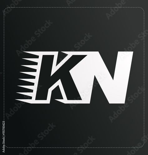 KN Two letter composition for initial, logo or signature