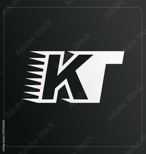 KT Two letter composition for initial, logo or signature
