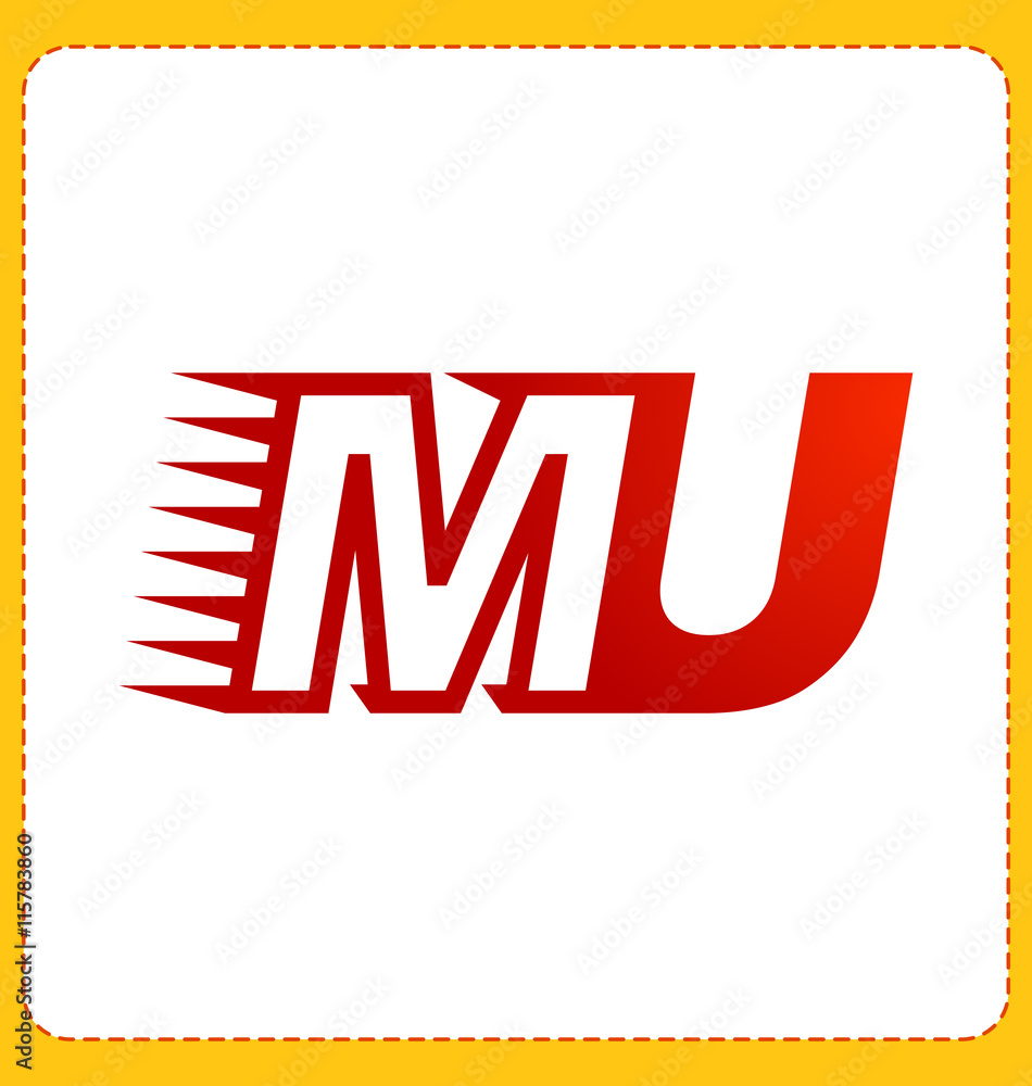 MU Two letter composition for initial, logo or signature MU Two letter composition for initial, logo or signature