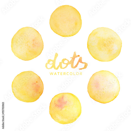 Watercolor Dots Set - 04 Yellow