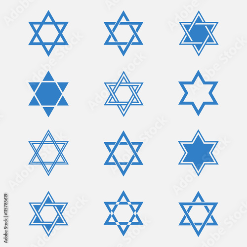 Star of David vector set 