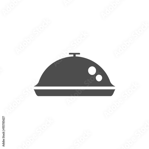 Icono de una bandeja de comida sobre fondo blanco