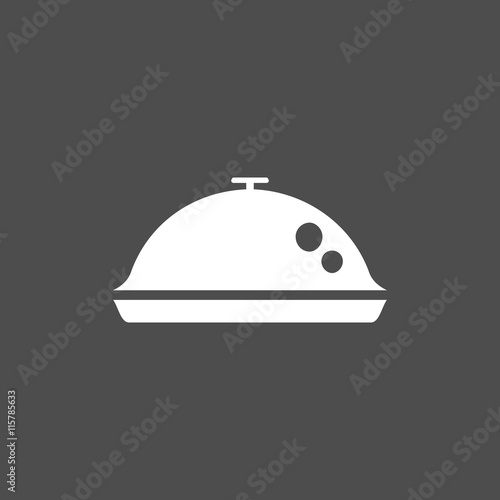 icono de una bandeja de comida sobre fondo negro