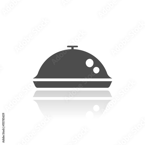 Icono de una bandeja de comida sobre fondo blanco