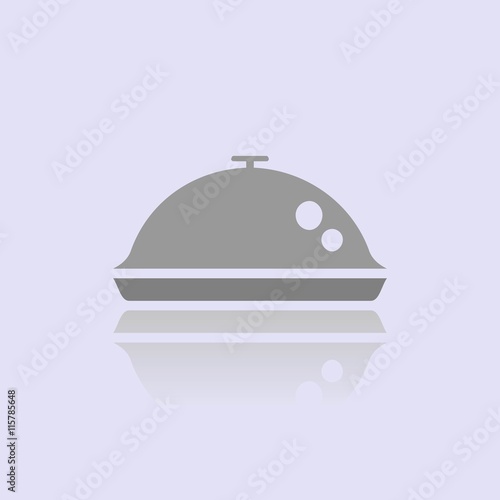 Icono de una bandeja de comida sobre fondo violeta
