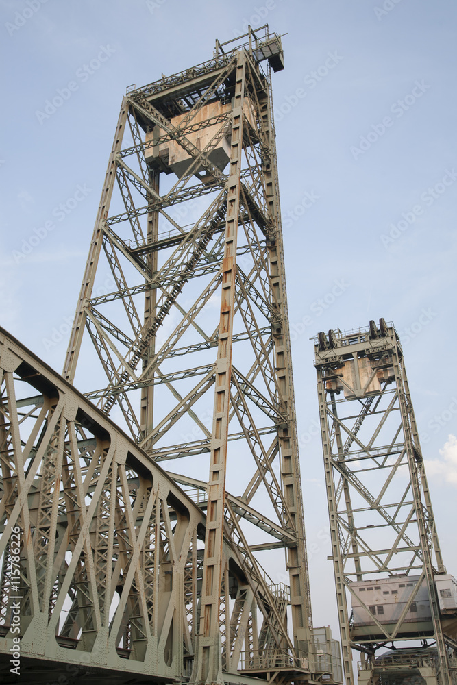 De Hef Vertical Lift Bridge by Joosting, Rotterdam, Holland