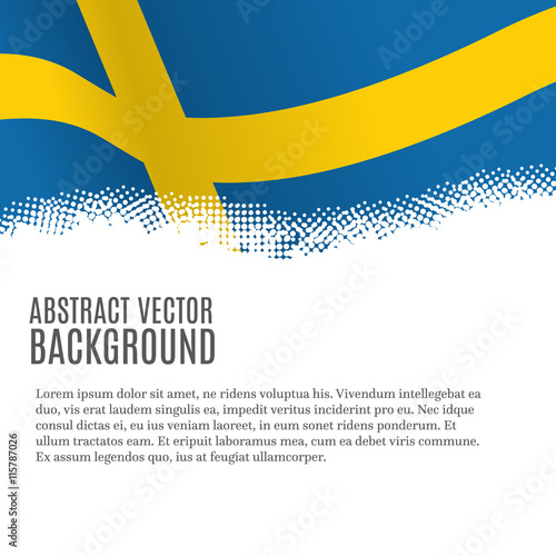 Vector background with Swedish flag and copy space