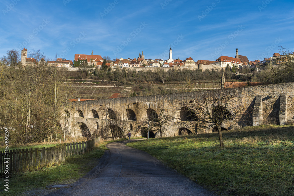 Viadukt im Taubertal vor der Stadt Rothenburg ob der Tauber