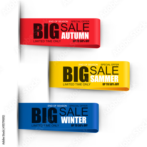 Collection paper sale banner vector