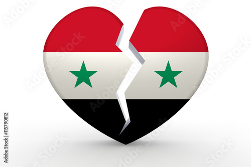 Free Download Broken white heart shape with Syria flag - GFXLoad
