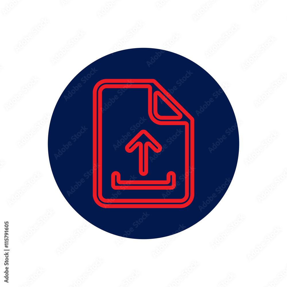 Vector icon on the topic office on circle document Vector icon on the topic office on circle document