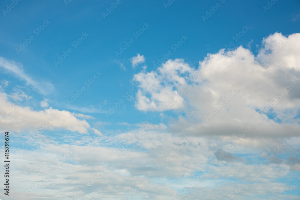 beautiful blue sky and cloudscape background in nature.