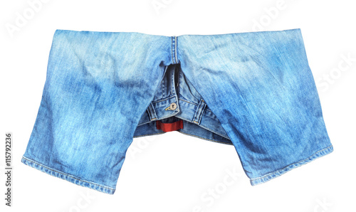 Foto Denim shorts isolated on white background