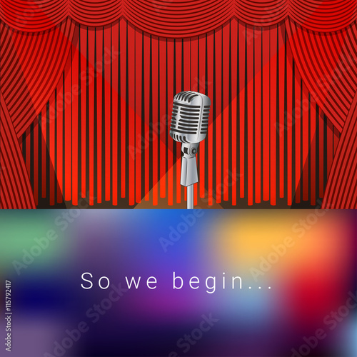 Микрофон на сцене. The microphone on the stage.