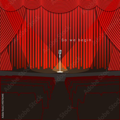 Микрофон на сцене. The microphone on the stage.