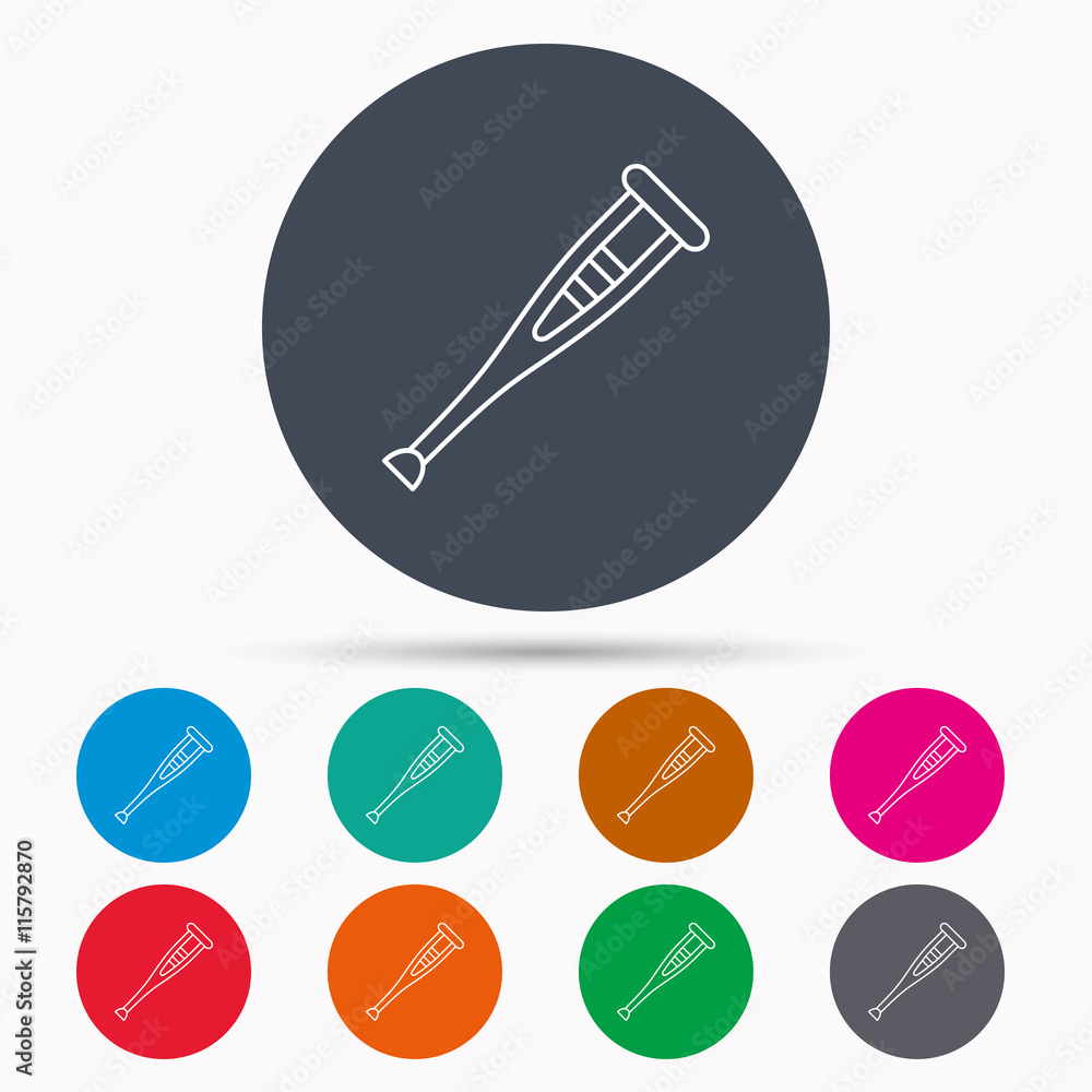 Crutch icon. Orthopedic therapy sign. Crutch icon. Orthopedic therapy sign.