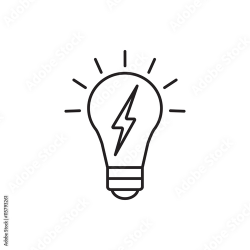 Universal lightbulb icon, energy basic UI element.
