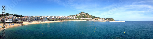 Panoramic view of beach of Blanes, Costa Brava, Spain