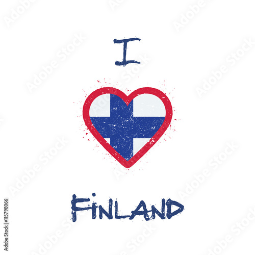 I love Finland t-shirt design. Finland flag in the shape of hear