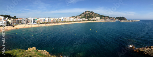 Fototapeta Naklejka Na Ścianę i Meble -  Panoramic view of beach of Blanes, Costa Brava, Spain