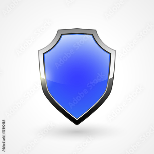 Vector brilliant blue shield illustration