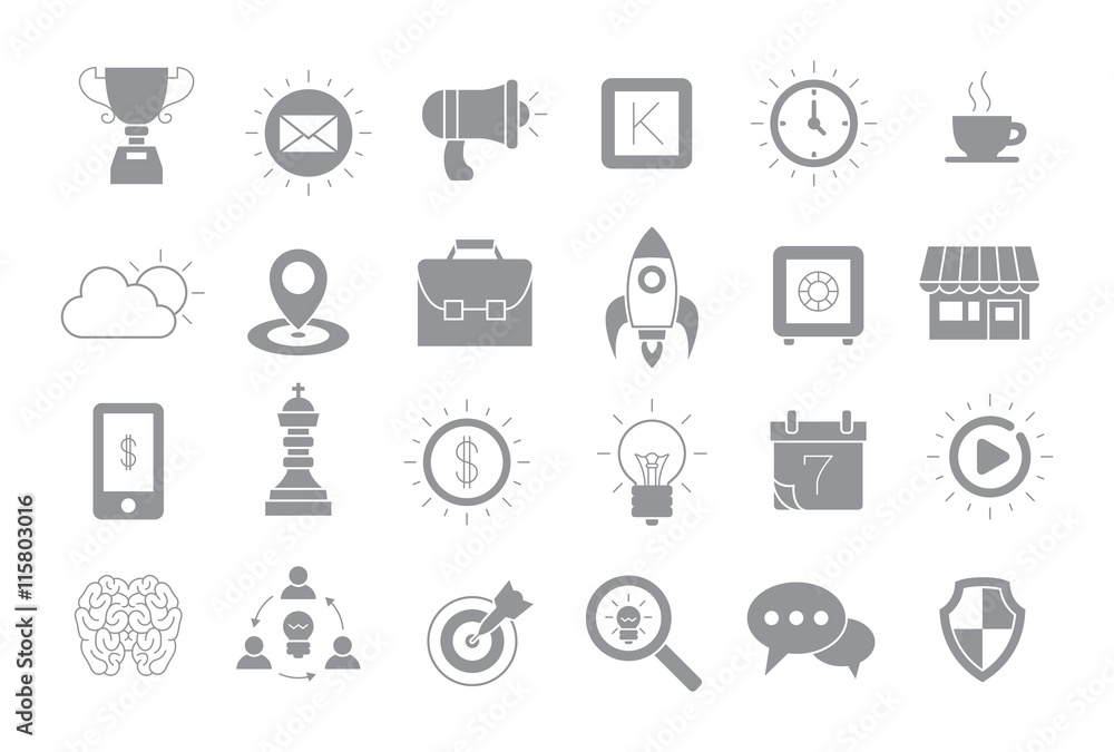Set of 24 Web gray vector icons Set of 24 Web gray vector icons