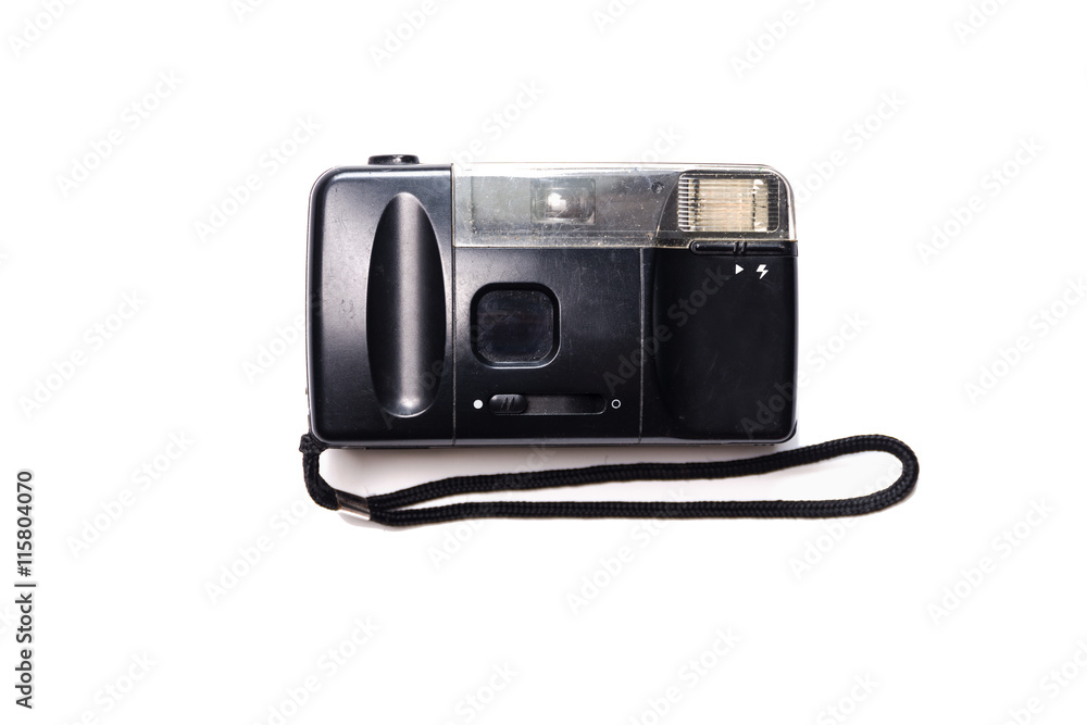 Old camera isolated on white background,Close up old camera clipping path Old camera isolated on white background,Close up old camera clipping path