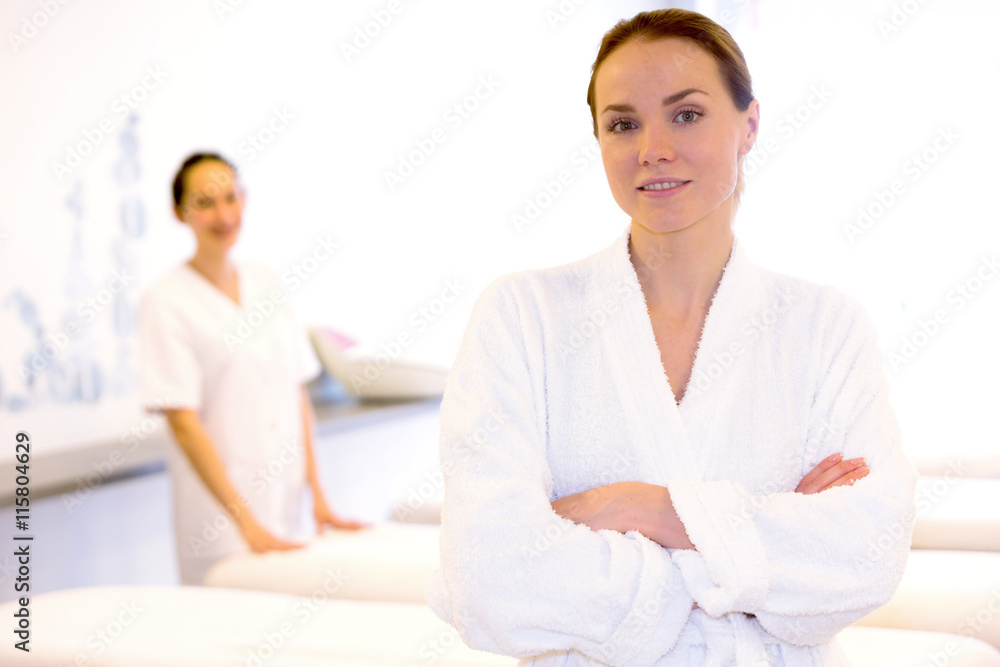 Young attractive girl ready to be massaged by a professional