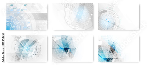 Set of abstract technological futuristic background.