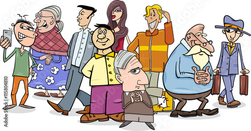 people crowd cartoon