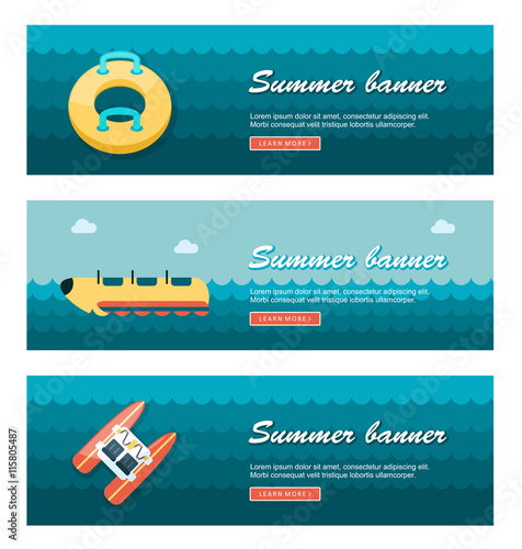 Travel and vacation vector banners