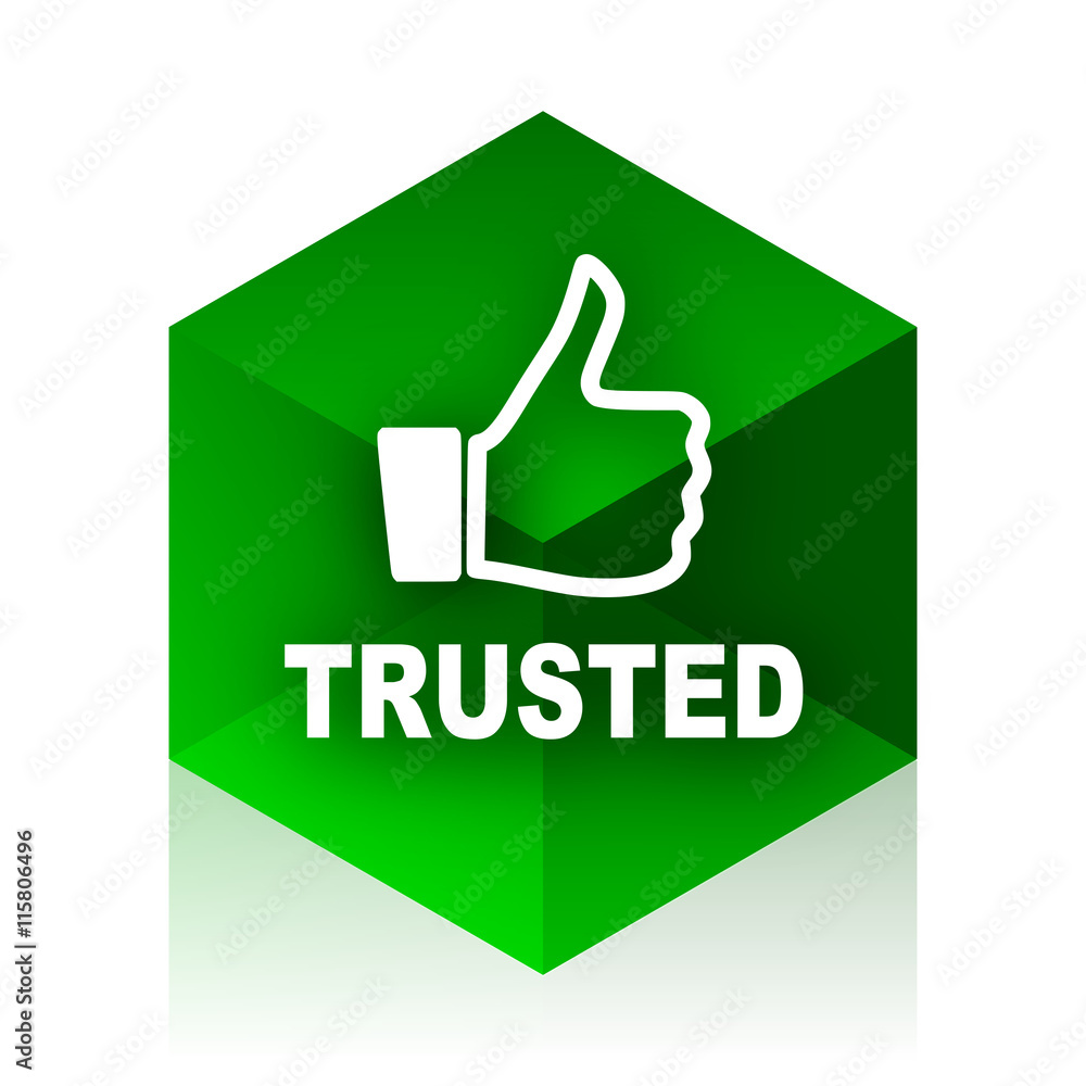 trusted cube icon, green modern design web element trusted cube icon, green modern design web element