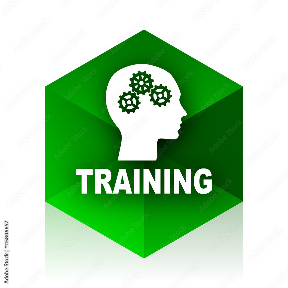 training cube icon, green modern design web element training cube icon, green modern design web element