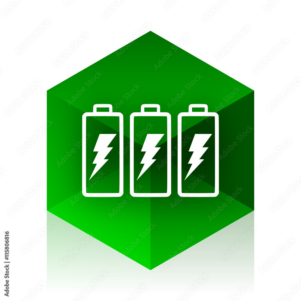 battery cube icon, green modern design web element battery cube icon, green modern design web element