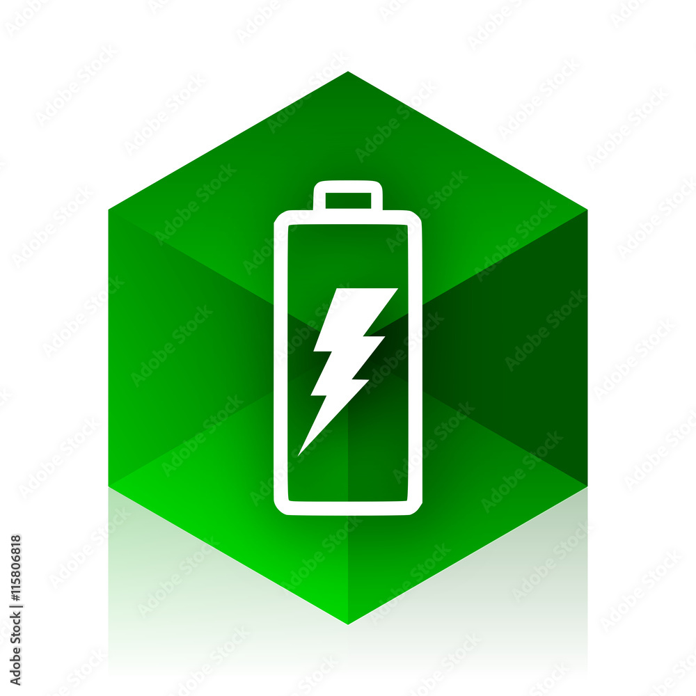 battery cube icon, green modern design web element battery cube icon, green modern design web element